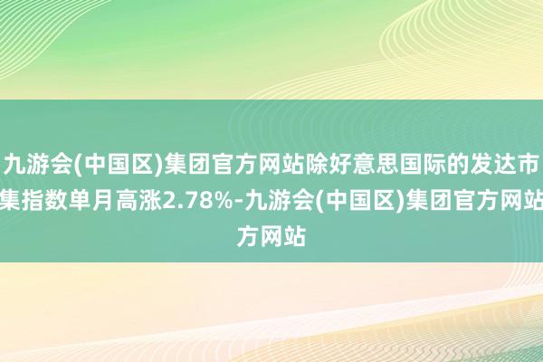 九游会(中国区)集团官方网站除好意思国际的发达市集指数单月高涨2.78%-九游会(中国区)集团官方网站