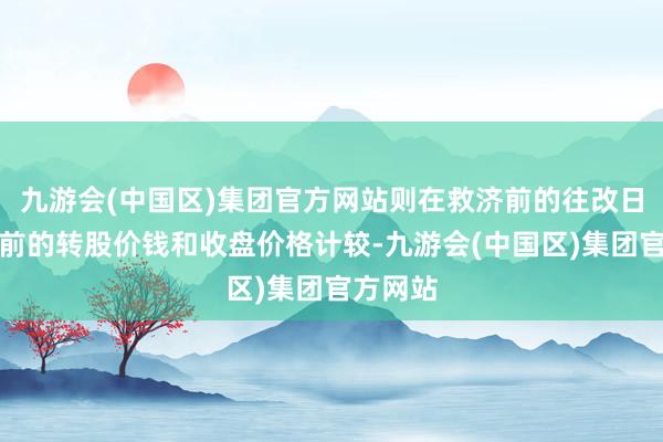 九游会(中国区)集团官方网站则在救济前的往改日按救济前的转股价钱和收盘价格计较-九游会(中国区)集团官方网站